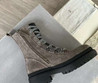Женские замшевые ботинки Brunello Cucinelli 2023 серые на платформе