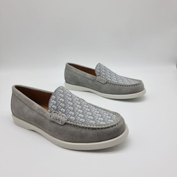 Мужские замшевые мокасины Christian Dior 2023 серые