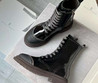 Женские кожаные ботинки Brunello Cucinelli 2023 черные со шнурками
