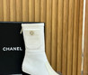 Женские текстильные сапоги Chanel 2023 белые с черным
