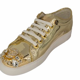 Женские летние лакированные кроссовки Philipp Plein Skull