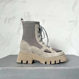 Женские текстильные ботинки Brunello Cucinelli 2023 бежевые