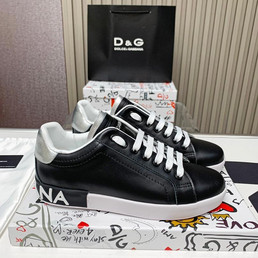 Мужские кожаные кроссовки Dolce & Gabbana 2023 черные