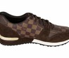Мужские осенние кожаные кроссовки Louis Vuitton Run Away Sneakers коричневые