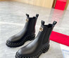 Женские кожаные ботинки Valentino 2023 черные