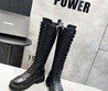 Женские кожаные сапоги Chanel 2023 черные со шнурками