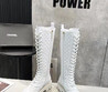 Женские кожаные сапоги Chanel 2023 белые со шнурками