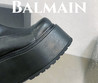 Женские кожаные сапоги Balmain 2023 черные на платформе