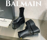 Женские кожаные сапоги Balmain 2023 черные на платформе