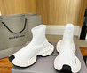 Женские текстильные кроссовки Balenciaga 2023 белые с черным носом