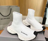 Женские текстильные кроссовки Balenciaga 2023 белые с черным носом
