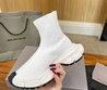 Женские текстильные кроссовки Balenciaga 2023 белые с черным носом