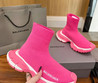 Женские текстильные кроссовки Balenciaga 2023 розовые