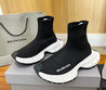 Женские текстильные кроссовки Balenciaga 2023 черные с белой подошвой
