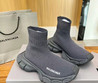 Женские текстильные кроссовки Balenciaga 2023 темно-серые