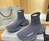 Женские текстильные кроссовки Balenciaga 2023 темно-серые