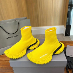 Женские текстильные кроссовки Balenciaga 2023 желтые