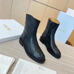 Женские кожаные ботинки Christian Dior 2023 черные