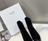Женские замшевые сапоги Celine 2023 черные укороченные с металлическим носом