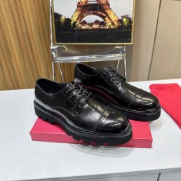 Мужские кожаные ботинки Salvatore Ferragamo 2023 черные лаковые