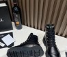 Женские кожаные ботинки Chanel 2023 со шнурками черные