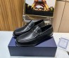 Мужские кожаные лоферы Christian Dior 2023 черные матовые