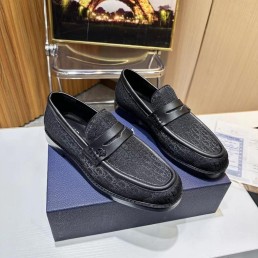 Мужские текстильные лоферы Christian Dior 2023 черные