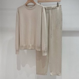 Женский кашемировый костюм Brunello Cucinelli 2023 бежевый