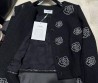 Женский жакет Chanel 2023 черный с цветами из страз