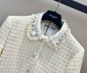 Женский жакет Miu Miu 2023 белый с украшением жемчугом