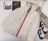 Женская пуховая куртка Gucci 2023 молочная с красной молнией