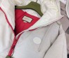 Женская пуховая куртка Gucci 2023 молочная с красной молнией