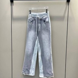 Женские комбинированные джинсы Prada 2023 серые