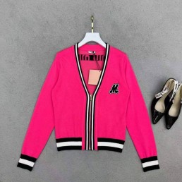 Женский кардиган на молнии Miu Miu 2023 розовый