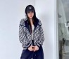 Женский спортивный костюм Christian Dior 2023 двухсторонний темно-синий с рисунком