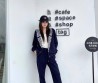 Женский спортивный костюм Christian Dior 2023 двухсторонний темно-синий с рисунком