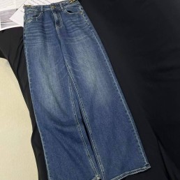 Женские джинсы Celine 2023 широкие синие