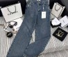 Женские джинсы Chanel 2023 синие с потертостями