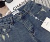 Женские джинсы Chanel 2023 синие с потертостями