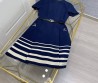 Женское платье Valentino 2023 синее с поясом