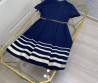 Женское платье Valentino 2023 синее с поясом