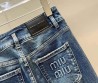 Женские джинсы Miu Miu 2023 голубые клеш