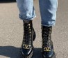 Женские кожаные ботинки Valentino 2023 с золотыми пряжками