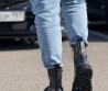 Женские кожаные ботинки Valentino 2023 с золотыми пряжками