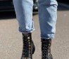 Женские кожаные ботинки Valentino 2023 с золотыми пряжками