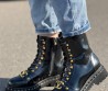Женские кожаные ботинки Valentino 2023 с золотыми пряжками