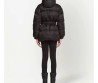 Женский пуховик Prada 2023 приталенный черный