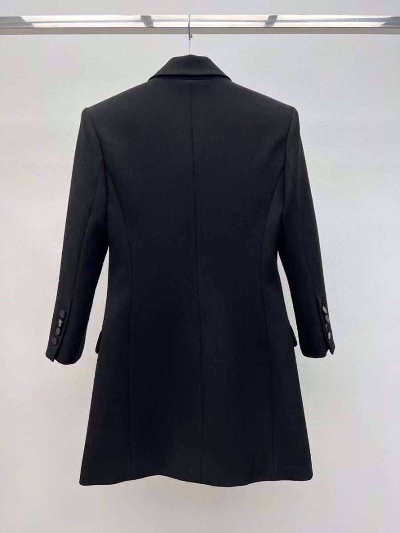 Женское платье-пиджак Saint Laurent 2023 черное
