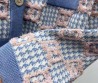 Женский кардиган Gucci 2023 голубой с розовой вышивкой
