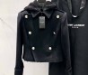 Женская куртка Saint Laurent 2023 черная с капюшоном